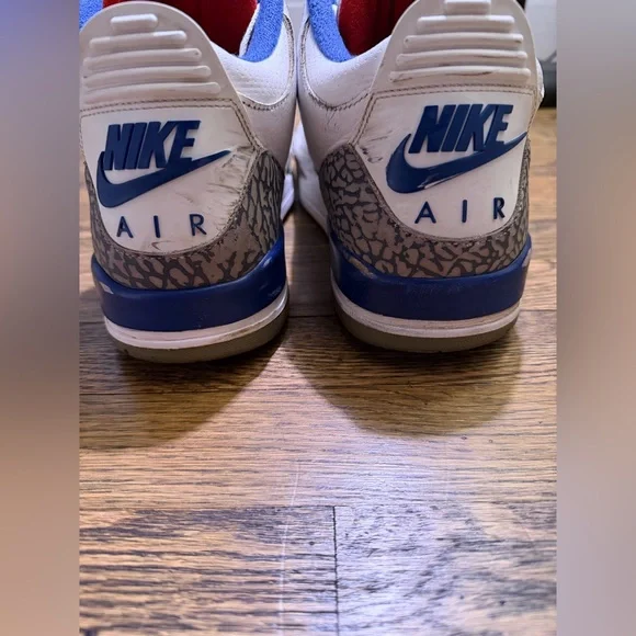 Nike Air Jordan 3 Retro OG "True Blue" in white leather Size 13 - Picture 2 of 11
